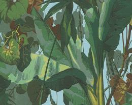 A.S. Création Simply Decor Vinyltapete Dschungel - blau-braun-grün - Breite 0,53 m - Rollenlänge 10,05 m