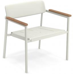 emu SHINE Loungesessel 2er Set - weiß-teak - 2 Sessel à 72 x 77 x 65 cm