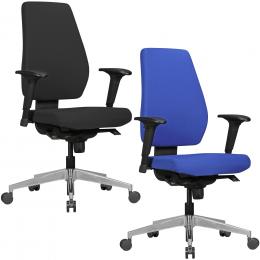 FineBuy Bürostuhl DARIUS mit Stoff-Bezug | Design Schreibtisch-Stuhl mit Synchromechanik & Armlehnen | Drehstuhl Drehsessel ergonomisch 120 kg