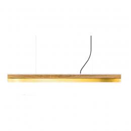 GANTlights C10 Oak Wood & Brass Pendelleuchte - Eichenvollholz / Messing / kaltweiß - 122x8x8 cm