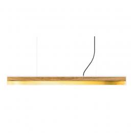 GANTlights C10 Oak Wood & Brass Pendelleuchte - Eichenvollholz / Messing / warmweiß - 122x8x8 cm