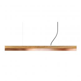 GANTlights C10 Oak Wood & Copper Pendelleuchte - Eichenvollholz / Kupfer / kaltweiß - 122x8x8 cm