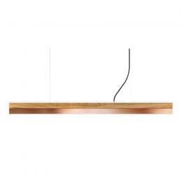 GANTlights C10 Oak Wood & Copper Pendelleuchte - Eichenvollholz / Kupfer / warmweiß - 122x8x8 cm