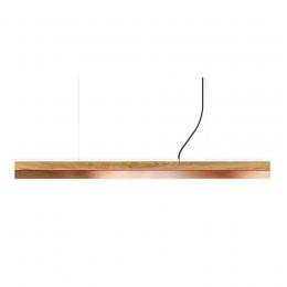 GANTlights C10 Oak Wood & Copper Pendelleuchte mit Dimmer - Eichenvollholz / Kupfer / warmweiß - 122x8x8 cm