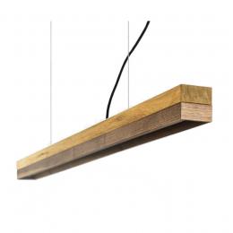 GANTlights C10 Oak Wood & Walnut Pendelleuchte - Eichenvollholz / Nussholz / kaltweiß - 122x8x8 cm
