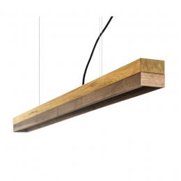 GANTlights C10 Oak Wood & Walnut Pendelleuchte - Eichenvollholz / Nussholz / warmweiß - 122x8x8 cm