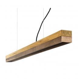 GANTlights C10 Oak Wood & Walnut Pendelleuchte mit Dimmer - Eichenvollholz / Nussholz / kaltweiß - 122x8x8 cm