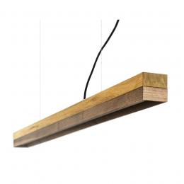GANTlights C10 Oak Wood & Walnut Pendelleuchte mit Dimmer - Eichenvollholz / Nussholz / warmweiß - 122x8x8 cm