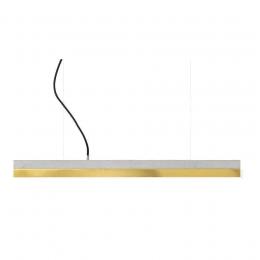 GANTlights C2 Concrete & Brass Pendelleuche mit Dimmer - hellgrauer Beton / Messing / kaltweiß - 92x7x7 cm