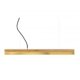 GANTlights C2o Oak Wood & Brass Pendelleuchte - Eichenvollholz / Messing / kaltweiß - 92x7x7 cm
