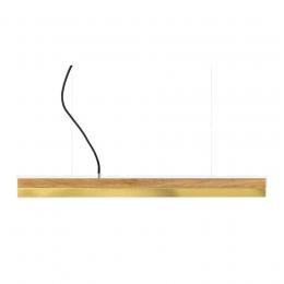 GANTlights C2o Oak Wood & Brass Pendelleuchte - Eichenvollholz / Messing / warmweiß - 92x7x7 cm