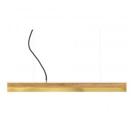 GANTlights C2o Oak Wood & Brass Pendelleuchte mit Dimmer - Eichenvollholz / Messing / kaltweiß - 92x7x7 cm
