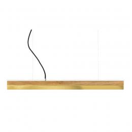 GANTlights C2o Oak Wood & Brass Pendelleuchte mit Dimmer - Eichenvollholz / Messing / warmweiß - 92x7x7 cm