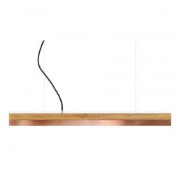 GANTlights C2o Oak Wood & Copper Pendelleuchte - Eichenvollholz / Kupfer / kaltweiß - 92x7x7 cm