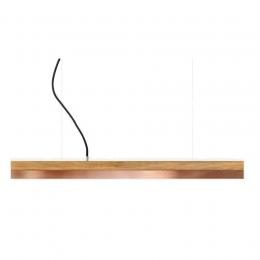GANTlights C2o Oak Wood & Copper Pendelleuchte - Eichenvollholz / Kupfer / warmweiß - 92x7x7 cm