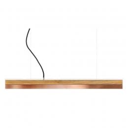 GANTlights C2o Oak Wood & Copper Pendelleuchte mit Dimmer - Eichenvollholz / Kupfer / warmweiß - 92x7x7 cm