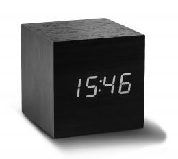 Gingko Cube Click Clock Black Wecker - black / LED weiß - 6,8x6,8x6,8 cm