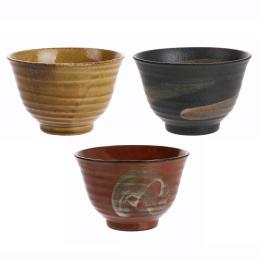 HK living Japanese Ceramic Matcha-Schale im 3er-Set - multicolour - 3 Schalen à Ø 12,5 cm