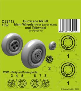 Hurricane Mk.I/II Main Wheels (Four Spoke Hubs) and Tailwheel [Revell]