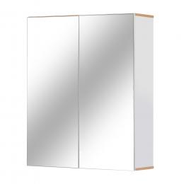 kleankin Badspiegel Badezimmerschrank Spiegelschrank Wandschrank mit 3 Ablagen Schminkschrank Spanplatte Weiß 60 x 20,5 x 75 cm