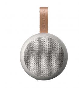KREAFUNK CARE aGo Bluetooth-Lautsprecher - grau meliert - ø 8 cm - Höhe 3,9 cm