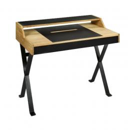 Lambert Stanley Schreibtisch - natur/schwarz 2 - 105x60 cm - Höhe 85 cm