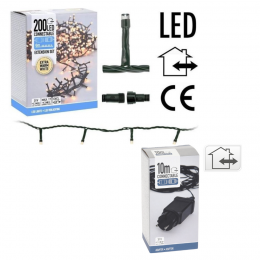 Nampook Weihnachtsbeleuchtung - Anschließbar - 200 LED - 6 Meter - Warmweiß + INCL. Adapter mit 10 Meter Kabellänge