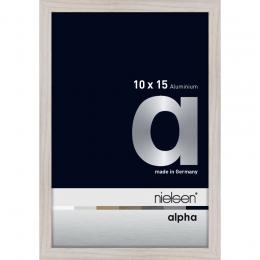 Nielsen Alpha Aluminium-Bilderrahmen - Eiche weiß - Rahmen: 10,9 x 15,9 cm - für Bilder bis 10 x 15 cm