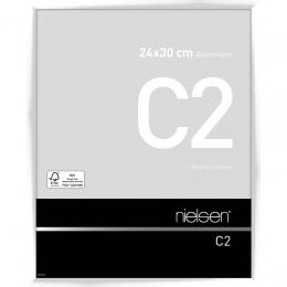 Nielsen C2 Aluminium-Bilderrahmen - weiß glänzend - Rahmen: 24,8 x 30,8 cm - für Bilder bis 24 x 30 cm
