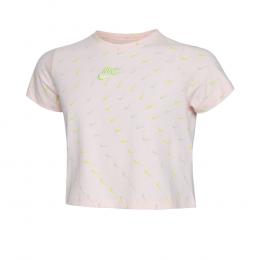 Nike Sportswear Cropped Swooshfetti T-Shirt Kinder - Rosa, Größe XL