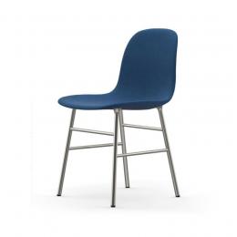 Normann Form Chrome Stuhl Textil-gepolstert steelcut trio - blue 753 - H 80 x B 48 x T 52 cm