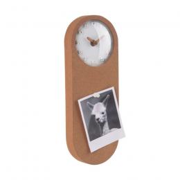 Present Time TIME TO REMEMBER Memo Board mit Uhr - weiße Uhr - 31x12x3 cm - Uhr Ø 10cm