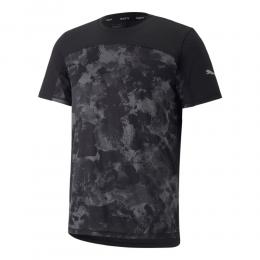 Puma All Over Graphic Shortsleeve T-Shirt Laufshirt Herren - Schwarz, Größe XXL