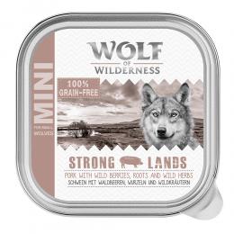 Wolf of Wilderness MINI Adult 6 x 150 g Schale - Single Protein - Strong Lands - Schwein