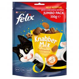 1 + 1 gratis! 2 x Felix Katzensnacks  - KnabberMix: Dreikäsehoch (2 x 330 g)