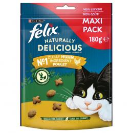 1 + 1 gratis! 2 x Felix Knuspersnacks - Naturally Delicious: Huhn & Katzenminze (2 x 180 g)