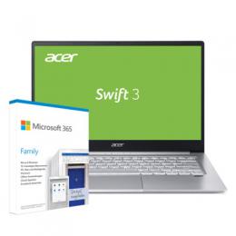 Acer Swift 3 (SF314-42-R4A0)/ 14 Full HD IPS, AMD Ryzen 5 4500U 16GB RAM, 512GB SSD, Windows 10 Home inkl. Microsoft 365 Family [6 User / 12+3 Monate