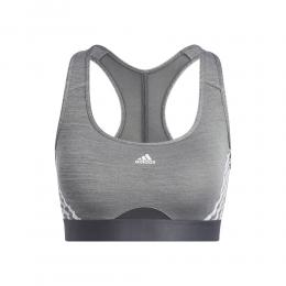 adidas Aeroreact Low-Support 3 Stripes Sport-BH Damen - Grau, Gr&ouml;&szlig;e S