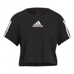 adidas Cotton-Touch Cropped T-Shirt Damen - Schwarz, Größe L