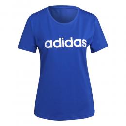 adidas Designed To Move Logo T-Shirt Damen - Blau, Größe L