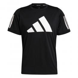 adidas Fleece 3 Bar T-Shirt Herren - Schwarz, Weiß, Größe L