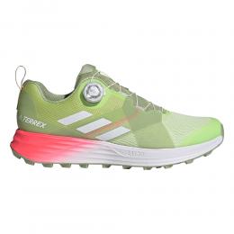 adidas Terrex Two Boa Trailschuh Herren - Oliv, Pink, Größe 49 1/3