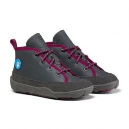 Affenzahn Mid Boot Winterschuh Leder Easy Grey Berry Bird Gr&ouml;&szlig;e 31