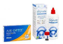 Air Optix Night & Day Aqua (6 Linsen) + Oxynate Peroxide 380 ml mit Behälter