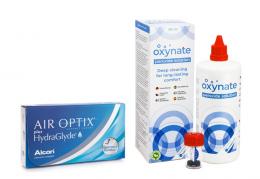 Air Optix Plus Hydraglyde (6 Linsen) + Oxynate Peroxide 380 ml mit Behälter