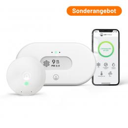 Airthings Spar-Set Luftgütemonitor View Pollution und Wave Mini