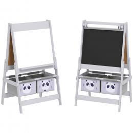 AIYAPLAY Kinder Staffelei, Kindertafel Doppelseitige Whiteboard und Tafel Standtafel mit Papierrolle, inkl. Zubeh&ouml;r f&uuml;r Kinder Jungen & M&auml;dchen 3-8 Jahre   Aosom