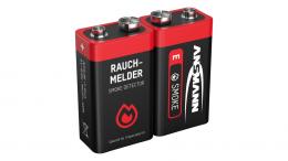 Ansmann Alkaline Batterie 9-V-Block f&uuml;r Rauchmelder, 2 St.