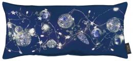 Apelt 2601 Christmas Elegance Kissen mit Füllung - dunkelblau/ silber - 24x48 cm