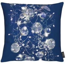 Apelt 2601 Christmas Elegance Kissenhülle - dunkelblau/ silber - 46x46 cm
